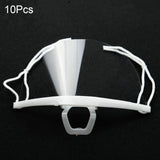 10Pcs Hygiene Safety Face Shield Plastic Visor Protective Anti-Fog Anti-Splash Transparent Food Face Shield For Mouth Nose