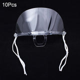 10Pcs Hygiene Safety Face Shield Plastic Visor Protective Anti-Fog Anti-Splash Transparent Food Face Shield For Mouth Nose