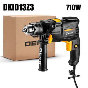 DEKO New DKIDZ Series 220V Impact Drill 2 Functions Electric Rotary Hammer Drill Screwdriver Power Tools Electric Tools