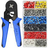 Ferrule Crimping Tool Kit, Hexagonal sawtooth Self-adjustable Ratchet Wire Terminals Crimper Kit with 1900pcs Wire Terminals