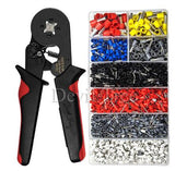 Ferrule Crimping Tool Kit, Hexagonal sawtooth Self-adjustable Ratchet Wire Terminals Crimper Kit with 1900pcs Wire Terminals