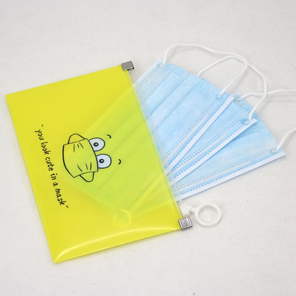 Portable Small Transparent Plastic Storage Bins Holder Mask Case Face Cover Organizer Box Face Shield Reusable Storage Folder
