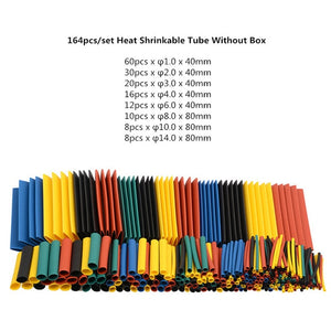 530/127Pcs Black Weatherproof Heat Shrink Sleeving Tubing Tube Assortment Kit Wrap Cable Electrical Connection Electrical Wire