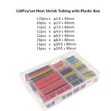 530/127Pcs Black Weatherproof Heat Shrink Sleeving Tubing Tube Assortment Kit Wrap Cable Electrical Connection Electrical Wire