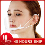 10PC Transparent Smile Mask Catering Waiter Chef Anti-Fog Hygiene Masks Special Food Plastic Kitchen Restaurant Sanitary tool