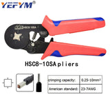 Tubular terminal crimping tools mini electrical pliers HSC8 10SA/6-4 0.25-10mm2 23-7AWG 6-6 0.25-6mm2 high precision clamp sets