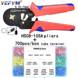 Tubular terminal crimping tools mini electrical pliers HSC8 10SA/6-4 0.25-10mm2 23-7AWG 6-6 0.25-6mm2 high precision clamp sets