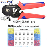 Tubular terminal crimping tools mini electrical pliers HSC8 10SA/6-4 0.25-10mm2 23-7AWG 6-6 0.25-6mm2 high precision clamp sets