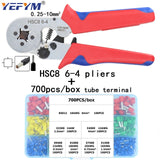 Tubular terminal crimping tools mini electrical pliers HSC8 10SA/6-4 0.25-10mm2 23-7AWG 6-6 0.25-6mm2 high precision clamp sets