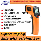 Infrared Thermometer (Not for Human) Temperature Gun Non-Contact Digital  Pyrometer Laser Thermometer-58℉ to 716℉ (-50 to 380℃)