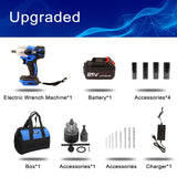 Electric Impact Wrench 21V Brushless Wrench Socket 4000mAh Li-ion Battery Hand Drill Installation Power Tools By PROSTORMER