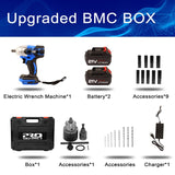 Electric Impact Wrench 21V Brushless Wrench Socket 4000mAh Li-ion Battery Hand Drill Installation Power Tools By PROSTORMER