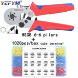 Tubular terminal crimping tools mini electrical pliers HSC8 10SA/6-4 0.25-10mm2 23-7AWG 6-6 0.25-6mm2 high precision clamp sets