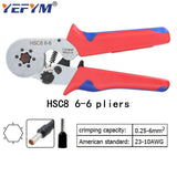 Tubular terminal crimping tools mini electrical pliers HSC8 10SA/6-4 0.25-10mm2 23-7AWG 6-6 0.25-6mm2 high precision clamp sets