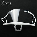 40pcs Hygiene Safety Face Shield Plastic Visor Protective Anti-Fog Anti-Splash Transparent Food Face Shield For Mouth Nose