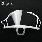 40pcs Hygiene Safety Face Shield Plastic Visor Protective Anti-Fog Anti-Splash Transparent Food Face Shield For Mouth Nose