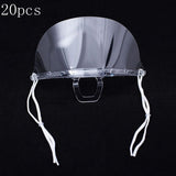 40pcs Hygiene Safety Face Shield Plastic Visor Protective Anti-Fog Anti-Splash Transparent Food Face Shield For Mouth Nose
