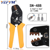 SN-48B Wire Crimping Pliers 0.5-2.5mm2 20-13AWG Precision Jaw With 500pcs/lot TAB 2.8 4.8 Terminals Sets electrical Hand Tools