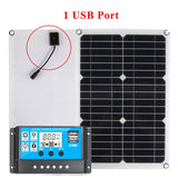 180W 12V Protable Solar Panel Kit 1/2 USB Port with 20A LCD Display Solar Charge Controller Off Grid Monocrystalline Module
