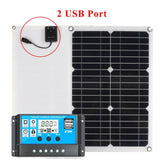 180W 12V Protable Solar Panel Kit 1/2 USB Port with 20A LCD Display Solar Charge Controller Off Grid Monocrystalline Module