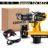 DEKO 12/16/20V MAX Cordless Drill Electric Screwdriver,18+1 Torque Settings,2-Speeds,3/8" Keyless Chuck Power Tools(DKCD Series)