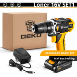 DEKO 12/16/20V MAX Cordless Drill Electric Screwdriver,18+1 Torque Settings,2-Speeds,3/8" Keyless Chuck Power Tools(DKCD Series)