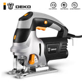 DEKO Jig Saw Electric Home Power Tools Miter Saw Machine DKJS80Q1 Laser Variable Speed with Metal Guide Ruler,Blade,Allen Wrench